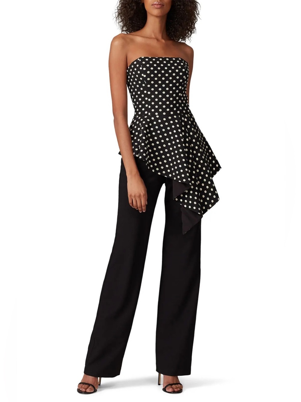 Black Halo Parma Polka Dot Jumpsuit Size 4